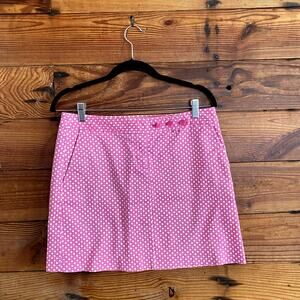 J. Crew Pink Polka Dot cotton mini skirt size 6